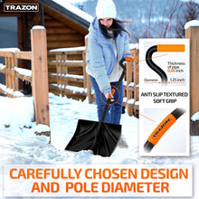 Load image into Gallery viewer, Snow Shovel Heavy Duty for Driveway with Ergonomic Handle to Use Without Backpain for Home Garage Car - Snow Shovel with 18 Inch Blade Large Capacity and 150 Inch Long Ergonomic Handle (Black)