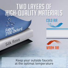 Load image into Gallery viewer, Outdoor Faucet Covers for Winter Freeze Protection 2 Pack - Faucet Cover - Winter Faucet Covers - Outside Faucet Covers for Winter Waterproof, Insulated Outdoor Faucet Cover, Large, 8" H x 5.9" W Blue