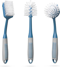 Load image into Gallery viewer, Dish Brush Set of 3 with Bottle Water Brush, Dish Scrub Brush and Scrubber Brush - Kitchen Scrub Brushes Ergonomic Non Slip Long Handle for Cleaning Cleaner Wash Sink Dishes Bottle Cup Glass Pot