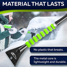 Load image into Gallery viewer, 27" Snow Brush and Snow Scraper for Car, Ice Scrapers for Car Windshield with Foam Grip for Cars, SUV, Trucks - Detachable Сar Scraper - No Scratch - Heavy Duty Handle, Snow Broom, Remover, Green