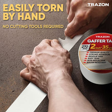 Load image into Gallery viewer, Gaffers Tape, Heavy Duty Gaffer Tape, Matte Non-Reflective Gаff Tape, Multipurpose, Easy to Tear, Residue Free, Gaffe Gaffing Goon Pro Cloth Tape for Cable, Stage, Photography 2 Inch x 35 Yards, White