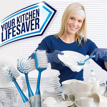 Load image into Gallery viewer, Dish Brush Set of 3 with Bottle Water Brush, Dish Scrub Brush and Scrubber Brush - Kitchen Scrub Brushes Ergonomic Non Slip Long Handle for Cleaning Cleaner Wash Sink Dishes Bottle Cup Glass Pot