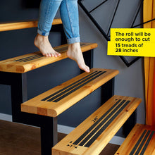 Load image into Gallery viewer, Grip Tape - Heavy Duty Anti Slip Tape for Stairs Outdoor/Indoor Waterproof 1Inch x 35Ft Safety Non Skid Roll for Stair Steps Traction Tread Staircases Grips Adhesive Non Slip Strips Nonslip Walk Black