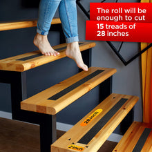 Load image into Gallery viewer, Grip Tape - Heavy Duty Anti Slip Tape for Stairs Outdoor/Indoor Waterproof 2Inch x 35Ft Safety Non Skid Roll for Stair Steps Traction Tread Staircases Grips Adhesive Non Slip Strips Nonslip Walk Black