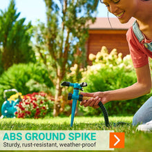 Load image into Gallery viewer, Garden Sprinklers for Yard 360 Degree Rotating, Lawn Sprinklers for Hoses, Large and Small Areas Up to 3000 Sq.Ft, Water Sprinkler for Lawn, Plants, Garden Hose Sprinklers Heavy Duty with Ground Spike
