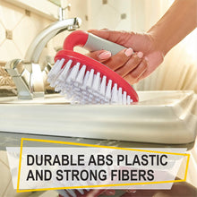 Load image into Gallery viewer, Scrub Brush Set of 3pcs - Cleaning Shower Scrubber with Ergonomic Handle and Durable Bristles - Grout Cleaner Brush - Scrub Brushes for Cleaning Bathroom/Shower/Tile/Kitchen/Floor/Bathtub/Carpet (Red)