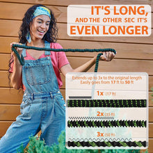 Load image into Gallery viewer, Garden Hose 50 ft & Nozzle, Expandable Garden Hose Heavy Duty, Retractable Water Hose 10 Function Nozzle, Flex Hose with Solid Brass Fittings &Durable Latex Core, Easy Storage with Garden Hose Holder
