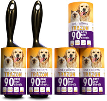 Load image into Gallery viewer, Lint Rollers Value Pack of 450 Sheets / 5 Refills, Sticky Roller, Lint Remover for Dog, Cat, Pet Hair, Lint Rollers for Clothes, Carpet, Couch, Furniture, Car Seats