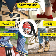 Load image into Gallery viewer, Grip Tape - Heavy Duty Anti Slip Tape for Stairs Outdoor/Indoor Waterproof 1Inch x 35Ft Safety Non Skid Roll for Stair Steps Traction Tread Staircases Grips Adhesive Non Slip Strips Nonslip Walk Black