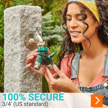 Load image into Gallery viewer, Water Splitter 2 Way, Garden Y Hose Connector Metal Body, Water Faucet Splitter with Comfortable Rubberized Grip, 2 Way Hose Splitter Heavy Duty for Outdoor and Indoor Use (Green)