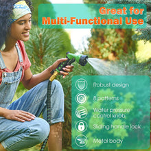 Load image into Gallery viewer, Garden Hose Nozzle - High Pressure Water Hose Nozzle - Metal Body, Outdoor Water Hose Nozzle Sprayer with 8 Adjustable Patterns, Hose Spray Nozzle Heavy Duty for Garden, Lawn, Car Wash