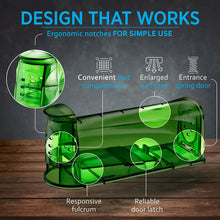 Load image into Gallery viewer, Trazon Humane Mouse Traps Catch and Release That Work - Mouse Traps No Kill - Live Mouse Traps - Reusable Mouse Traps for House,Garage,Outside,Small Mice,Multiple Mice - 2 Pack