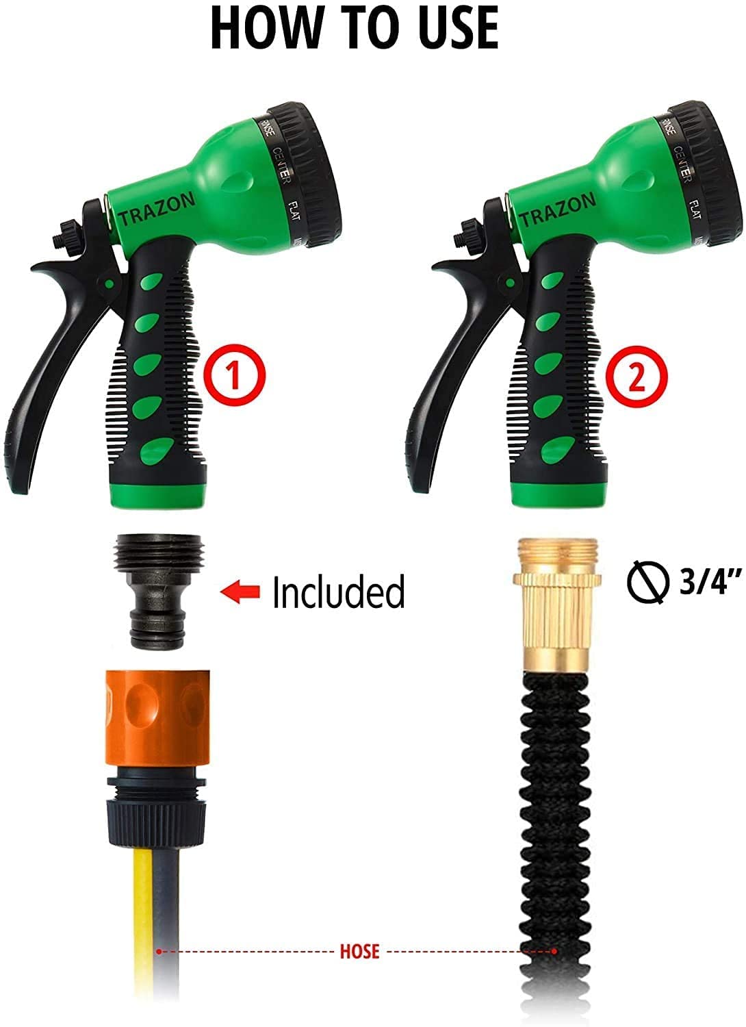 high pressure garden hose sprayer Garden Hose Nozzle Heavy Duty, High Pressure. Water Hose Nozzle Spraye – Trazon Store