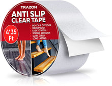 Load image into Gallery viewer, Grip Tape - Heavy Duty Anti Slip Tape Clear Waterproof Outdoor/Indoor 4In*35Ft, Non Slip Roll/Stickers Easy to Cut Waterproof Outdoor/Indoor for Bathtub, Shover Floor, Pool, Stairs Safety Non Skid
