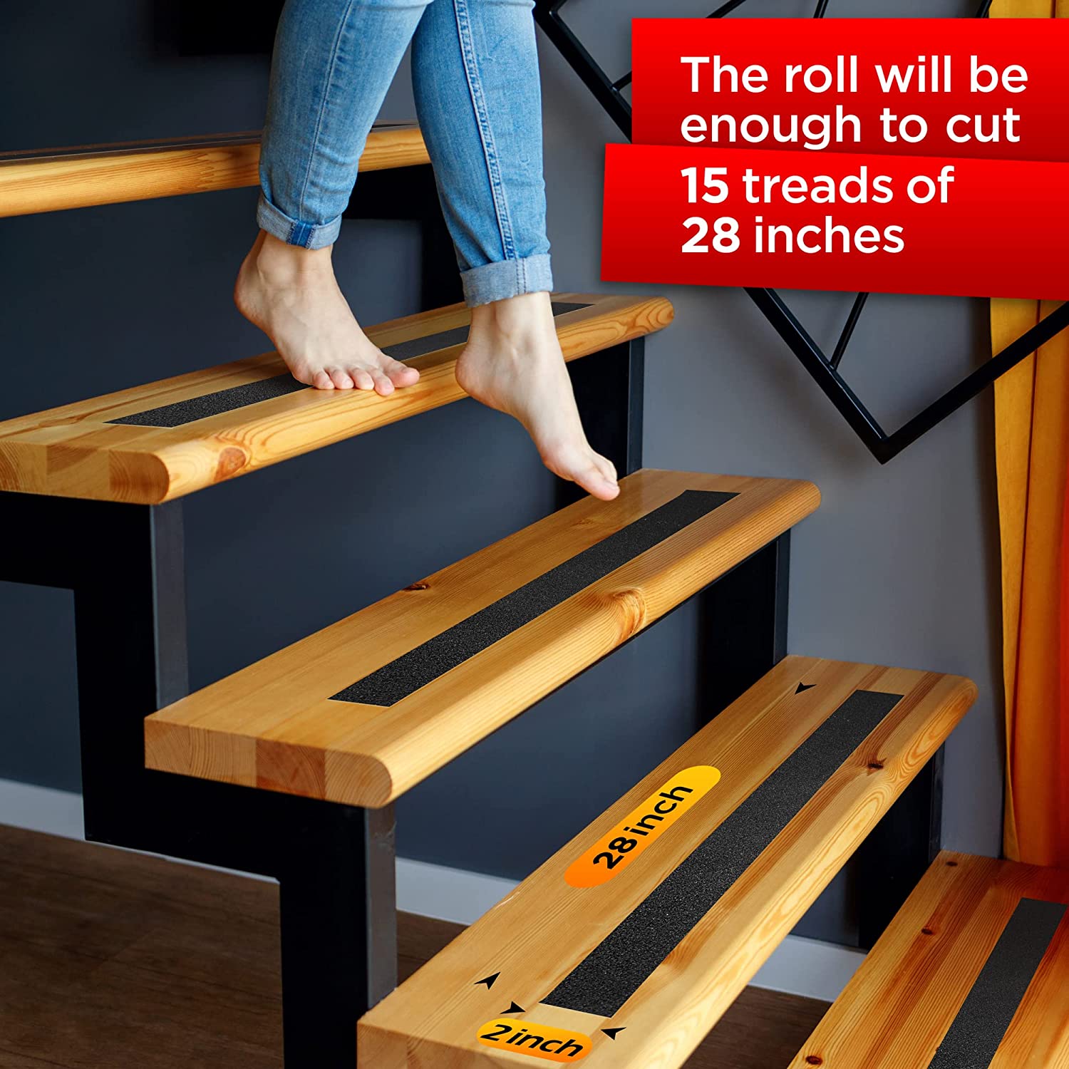 Grip Tape - Heavy Duty Anti Slip Tape for Stairs Outdoor/Indoor