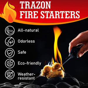 Fire Starters for Indoor Fireplace, Campfires, Wood Stove, Grill, Charcoal Chimney, Fire Pit, BBQ Accessories - Charcoal Starter, Fatwood Fire Starter Sticks, Tumbleweeds Fire Starter - Firestarter