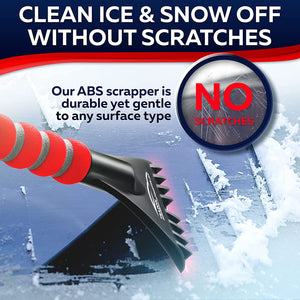 27" Snow Brush and Ice Scraper for Car Windshield with a Foam for Cars, SUV, Trucks - Detachable Scraper - No Scratch - Heavy Duty Handle, Snow Broom, Remover, Easy Scraper (Red)