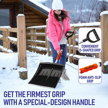 Load image into Gallery viewer, Snow Shovel for Driveway Car Home Garage - Portable Folding Snow Shovel with Retractable Ergonomical Handle and Large Capacity for Snow Removal - Heavy Duty Metal Collapsible Shovel Removal (Black)