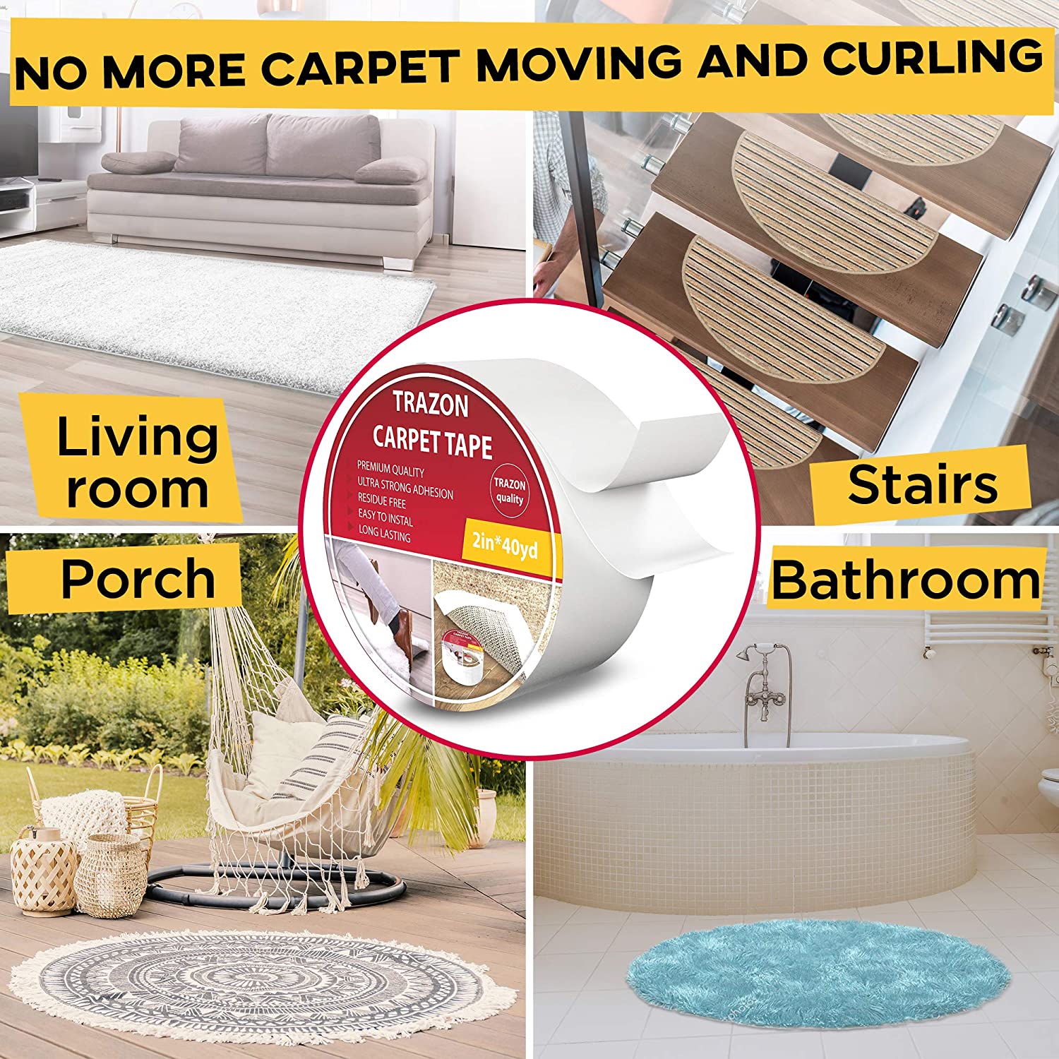 How To Keep Area Rugs From Sliding Using Carpet Tile Tape Double