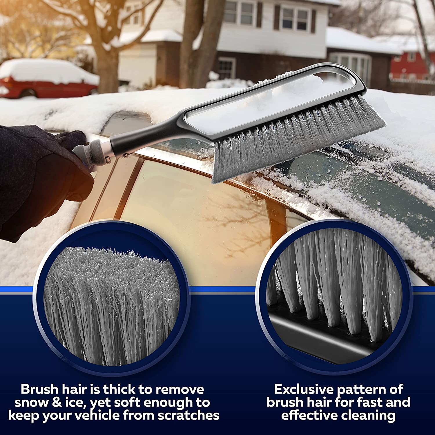 Windshield Scraper For Snow Snow Brush For Car With Foam Grip