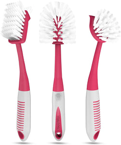 Pretty & Pink Dish Brush Scrubber - Scratch Free Cleaning
